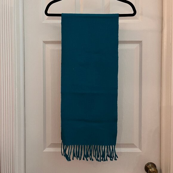 Jennifer Moore, dark teal, lightweight winter scarf, acrylic, EUC - Picture 1 of 2